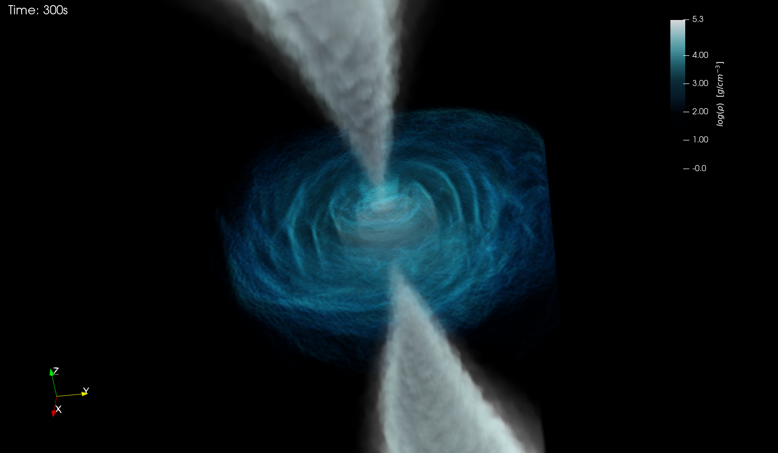 Self-consistent MHD simulation of jet launching in a neutron star - white dwarf merger